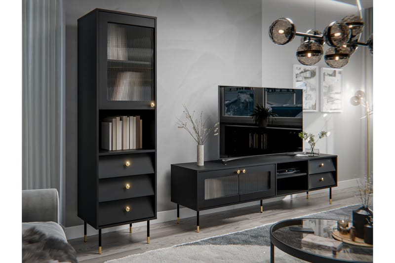 Akilesh Møbelsett Til Stue - Svart - Oppbevaring - Oppbevaringsmøbler - Møbelsett til stue