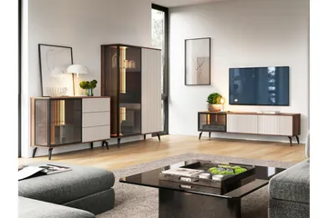 Akinari Møbelsett Til Stue - Natur / Beige - Oppbevaring - Oppbevaringsmøbler - Møbelsett til stue