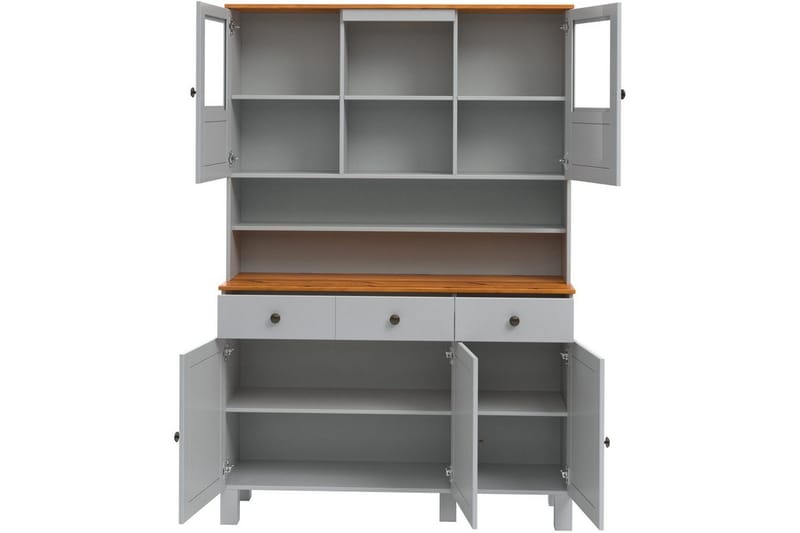 Alby Kommode med Overskap 125x38 cm - Grå - Oppbevaring - Oppbevaringsmøbler - Kommode