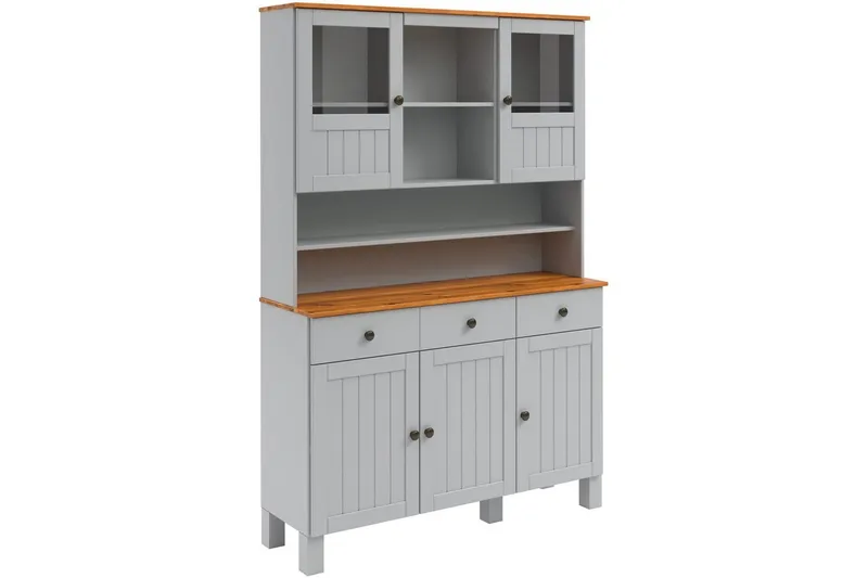 Alby Kommode med Overskap 125x38 cm, Grå