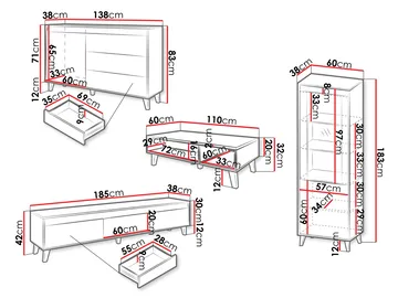 Amshyttan Møbelsett for stue - Brun/Svart - Oppbevaring - Oppbevaringsmøbler - Møbelsett til stue