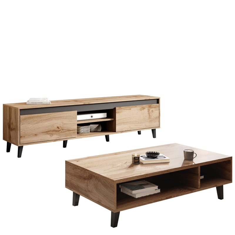 Amshyttan Møbelsett for stue, Brun/Svart