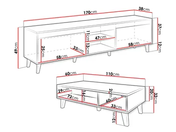 Amshyttan Møbelsett for stue - Brun/Svart - Oppbevaring - Oppbevaringsmøbler - Møbelsett til stue