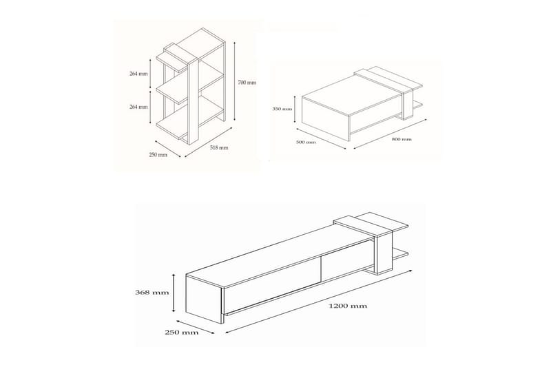 Astren Møbelsett for Stue - Brun - Oppbevaring - Oppbevaringsmøbler - Møbelsett til stue