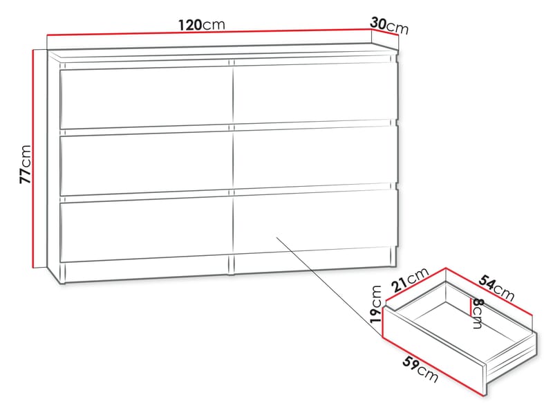 Basildon kommode 120 cm - brun - Oppbevaring - Oppbevaringsmøbler - Kommode