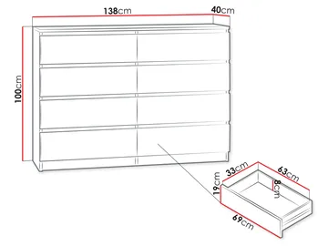 Basildon kommode 138 cm - brun - Oppbevaring - Oppbevaringsmøbler - Kommode