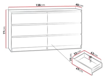 Basildon kommode 138 cm - brun - Oppbevaring - Oppbevaringsmøbler - Kommode