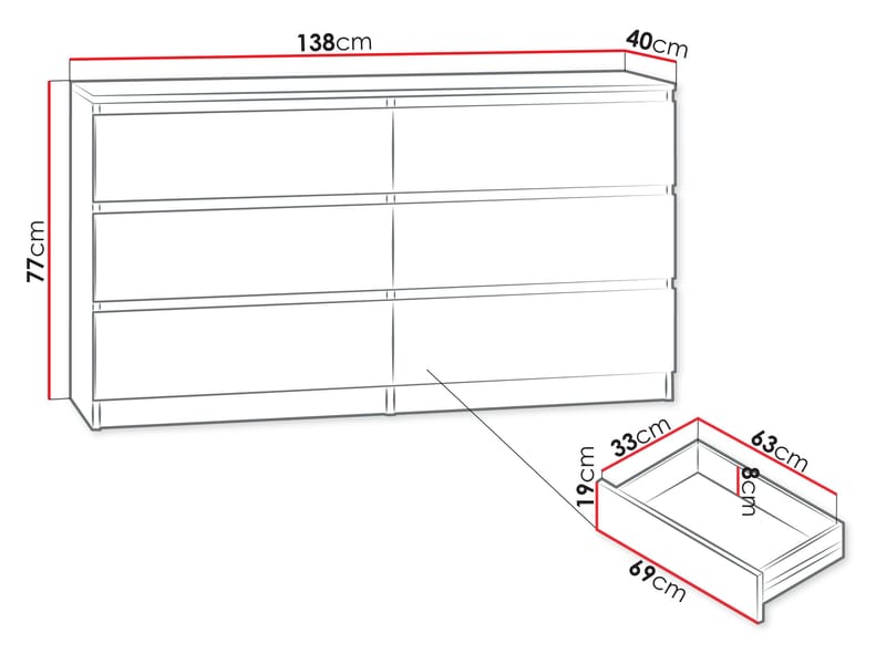 Basildon kommode 138 cm - brun - Oppbevaring - Oppbevaringsmøbler - Kommode