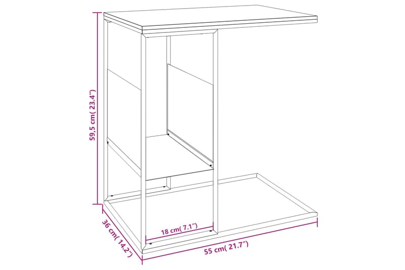beBasic Sidebord hvit 55x36x59,5 cm konstruert tre - Hvit - Sideboard & skjenk