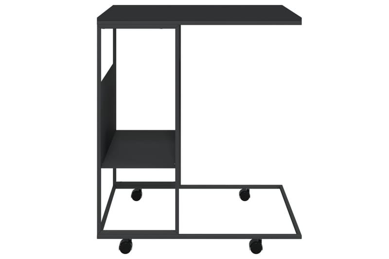 beBasic Sidebord med hjul svart 55x36x63,5 cm konstruert tre - Svart - Sideboard & skjenk