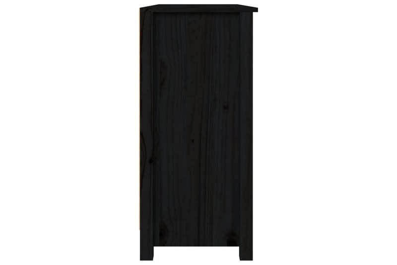 beBasic Skjenk svart 100x35x74 cm heltre furu - Svart - Sideboard & skjenk