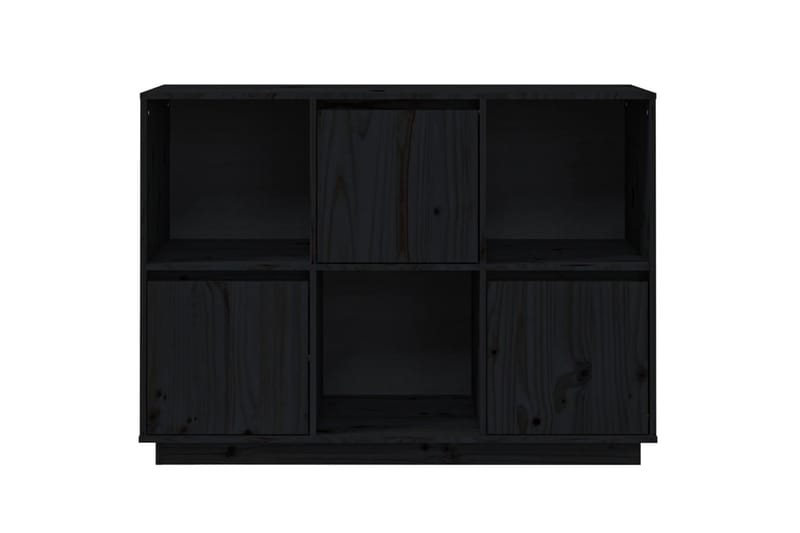 beBasic Skjenk svart 110,5x35x80 cm heltre furu - Svart - Sideboard & skjenk