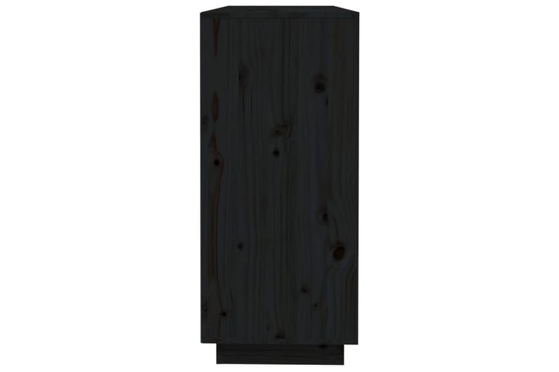 beBasic Skjenk svart 110,5x35x80 cm heltre furu - Svart - Sideboard & skjenk