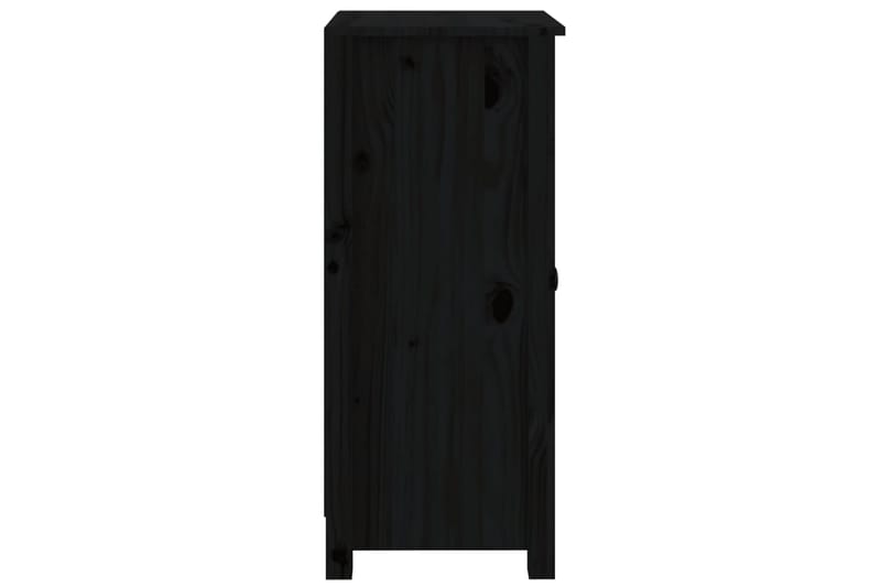 beBasic Skjenk svart 40x35x80 cm heltre furu - Svart - Sideboard & skjenk