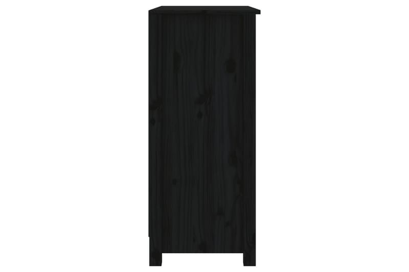 beBasic Skjenk svart 70x35x80 cm heltre furu - Svart - Sideboard & skjenk