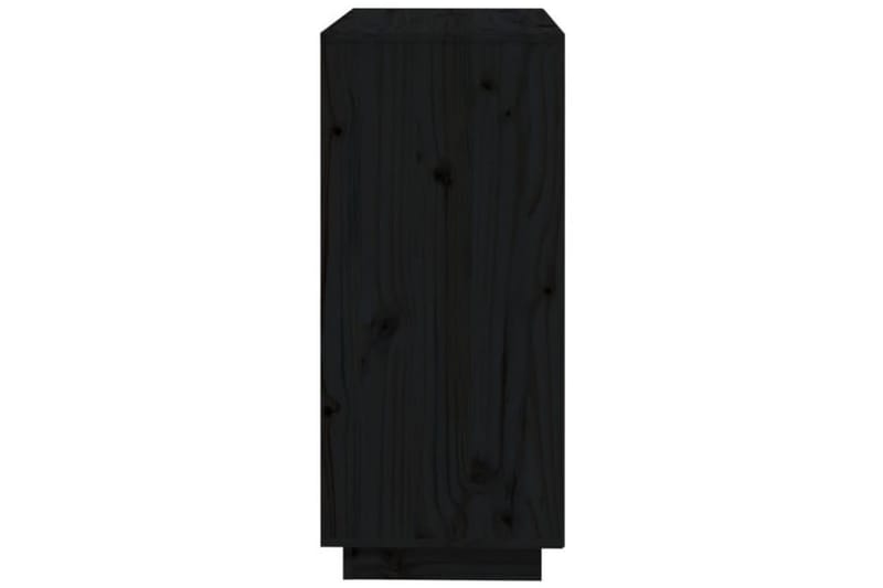 beBasic Skjenk svart 74x35x80 cm heltre furu - Svart - Sideboard & skjenk