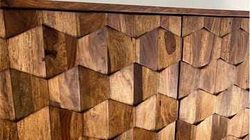 Belino skjenk 175 cm industriell stil - varm brun og svart - Oppbevaring - Oppbevaringsmøbler - Sideboard & skjenk