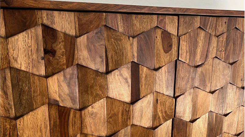 Belino skjenk 175 cm industriell stil - varm brun og svart - Oppbevaring - Oppbevaringsmøbler - Sideboard & skjenk