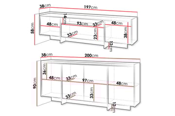 Bellia Møbelsett Til Stue - Brun - Oppbevaring - Oppbevaringsmøbler - Møbelsett til stue