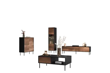 Belonger Møbelsett for Stue - Svart/Valnøtt - Oppbevaring - Oppbevaringsmøbler - Møbelsett til stue