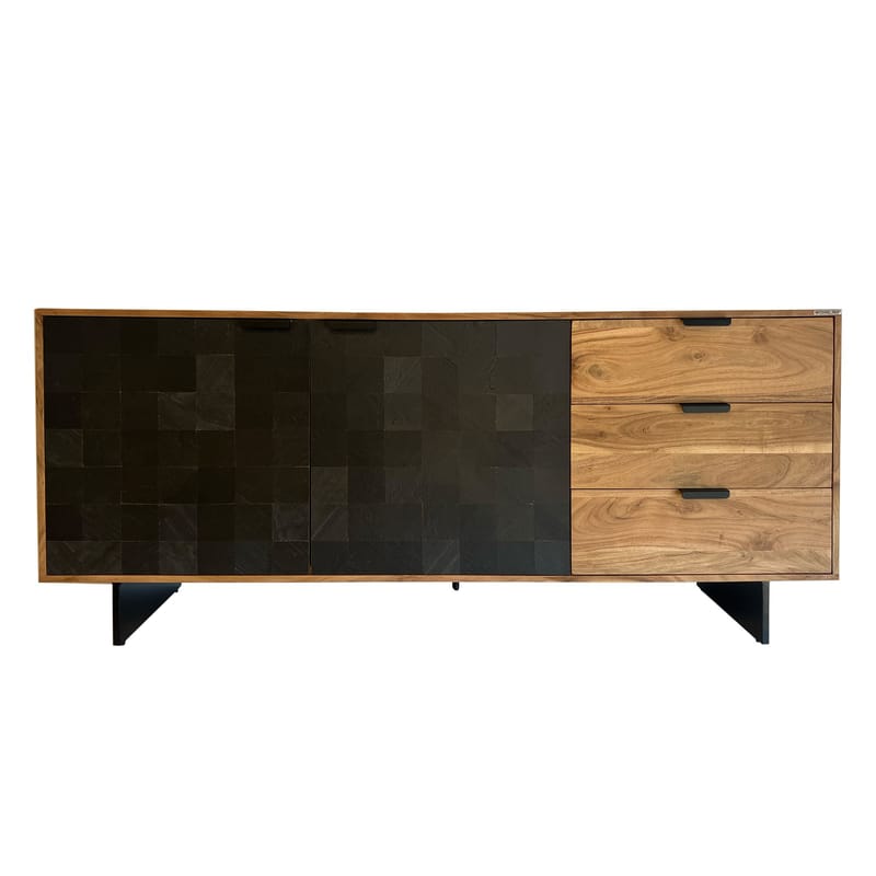Belova skjenk 175 cm - naturfarget akasie og svart - Oppbevaring - Oppbevaringsmøbler - Sideboard & skjenk