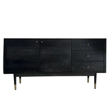 Beluna skjenk 160 cm - dypsvart med gullfargede detaljer - Oppbevaring - Oppbevaringsmøbler - Sideboard & skjenk