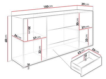 Bergfelde Skjenk i Tre - Hvit - Oppbevaring - Oppbevaringsmøbler - Sideboard & skjenk