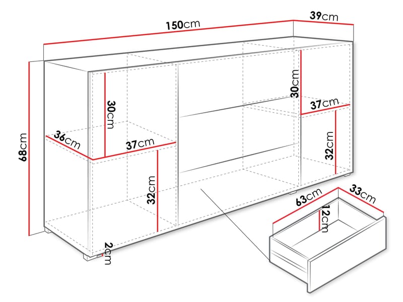 Bergfelde Skjenk - Oppbevaring - Oppbevaringsmøbler - Sideboard & skjenk
