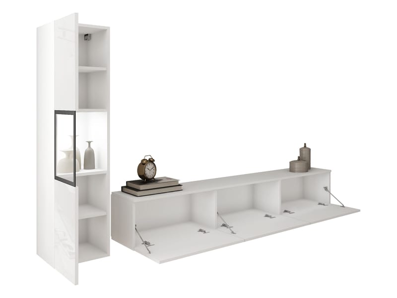 Bergfelde TV-enhet 2 deler med Belysning - Oppbevaring - Oppbevaringsmøbler - Møbelsett til stue