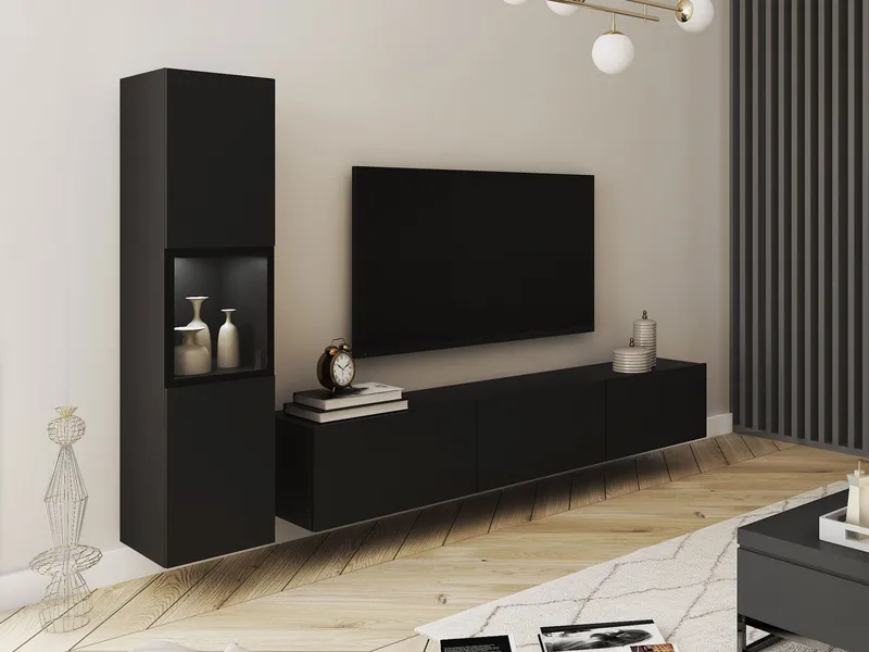 Bergfelde TV-enhet 2 deler med Belysning - Oppbevaring - Oppbevaringsmøbler - Møbelsett til stue