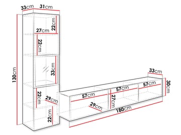 Bergfelde TV-enhet 2 deler - Oppbevaring - Oppbevaringsmøbler - Møbelsett til stue