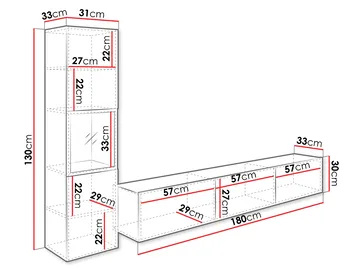 Bergfelde TV-enhet 2 deler - Oppbevaring - Oppbevaringsmøbler - Møbelsett til stue