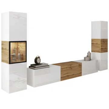 Bergfelde TV-enhet 3 deler med Belysning - Oppbevaring - Oppbevaringsmøbler - Møbelsett til stue