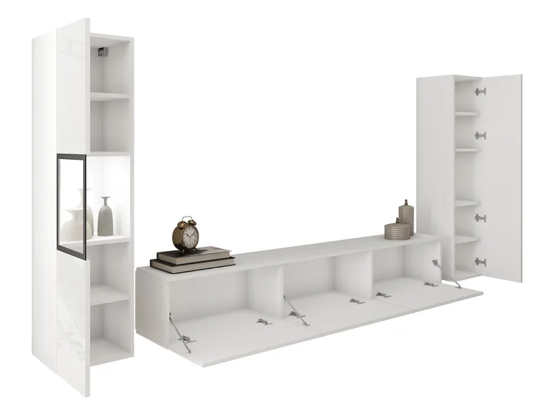 Bergfelde TV-enhet 3 deler med Belysning - Oppbevaring - Oppbevaringsmøbler - Møbelsett til stue