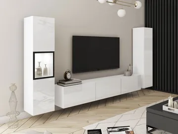 Bergfelde TV-enhet 3 deler med Belysning - Oppbevaring - Oppbevaringsmøbler - Møbelsett til stue