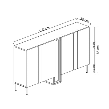 Berriaren Konsollbord 155 cm - Antrasitt - Oppbevaring - Oppbevaringsmøbler - Sideboard & skjenk