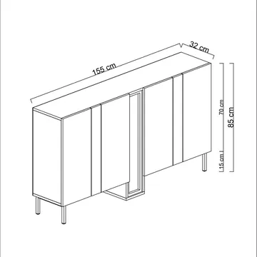Berriaren Konsollbord 155 cm - Travertin - Oppbevaring - Oppbevaringsmøbler - Sideboard & skjenk