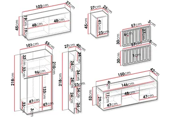 Beste Stuemøbelsett - Brun/Beige - Oppbevaring - Oppbevaringsmøbler - Møbelsett til stue