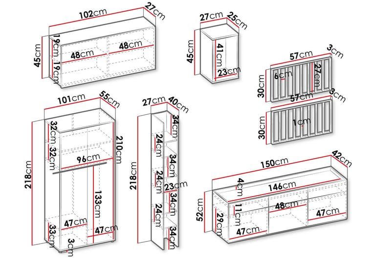 Beste Stuemøbelsett - Brun/Beige - Oppbevaring - Oppbevaringsmøbler - Møbelsett til stue