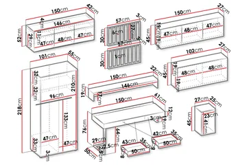 Beste Stuemøbelsett - Brun/Beige - Oppbevaring - Oppbevaringsmøbler - Møbelsett til stue