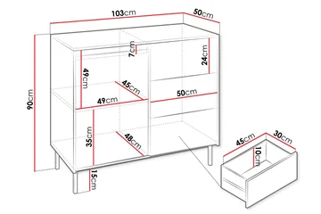 Bjurholm Kommode 103 cm - Beige - Oppbevaring - Oppbevaringsmøbler - Kommode