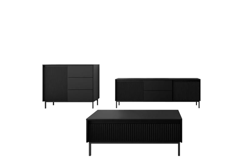 Bjurholm Møbelsett for Stue, Svart