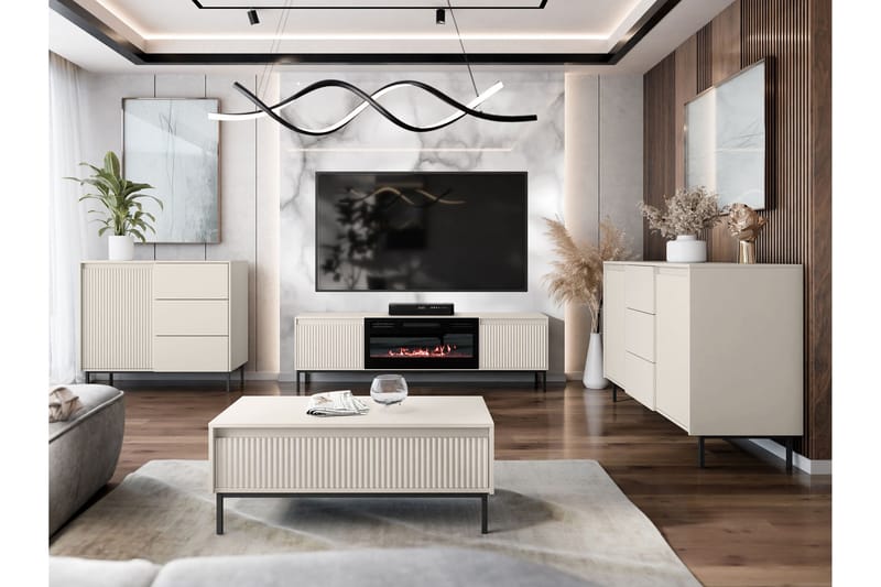 Bjurholm Møbelsett Til Stue - Beige - Oppbevaring - Oppbevaringsmøbler - Møbelsett til stue