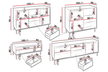Bjurholm Møbelsett til Stue - Beige - Oppbevaring - Oppbevaringsmøbler - Møbelsett til stue