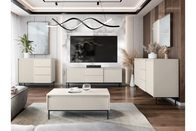 Bjurholm Møbelsett til Stue - Beige - Oppbevaring - Oppbevaringsmøbler - Møbelsett til stue