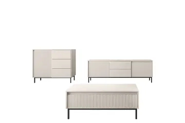 Bjurholm Møbelsett til Stue - Beige - Oppbevaring - Oppbevaringsmøbler - Møbelsett til stue