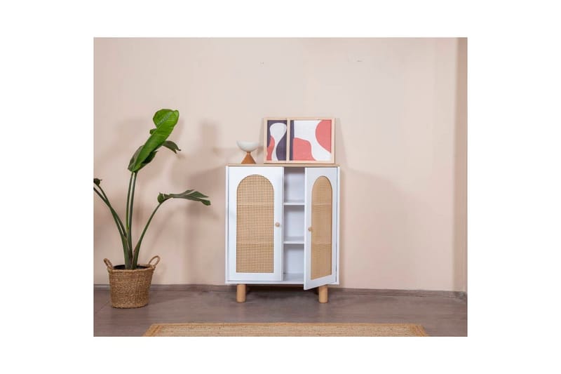 Bohemian skjenk 90x41 cm - Natur/Hvit - Oppbevaring - Oppbevaringsmøbler - Sideboard & skjenk