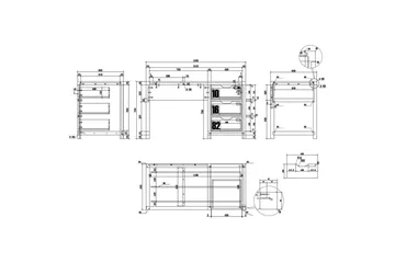 Bokhylle og Skrivebord Alex - Oppbevaring - Oppbevaringsmøbler - Møbelsett til stue