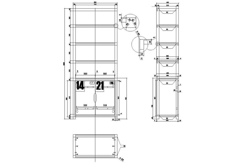 Bokhylle og Skrivebord Alex - Oppbevaring - Oppbevaringsmøbler - Møbelsett til stue
