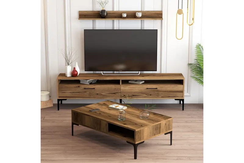 Brutorp Møbelsett for Stue - Valnøtt - Oppbevaring - Oppbevaringsmøbler - Møbelsett til stue